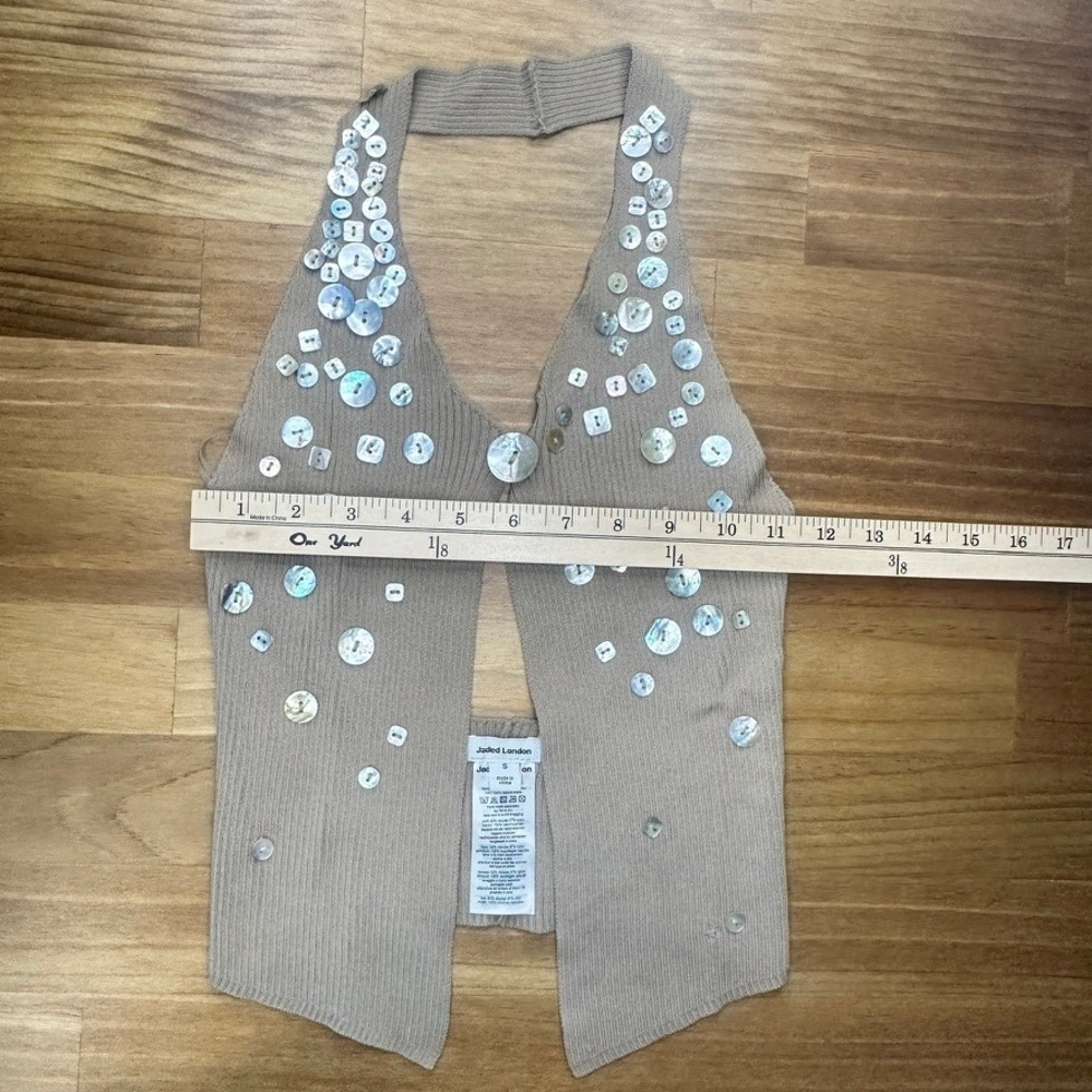 Jaded London Shell Button Knit Halter Top Brown Size‎ S NWOT - Picture 5 of 12